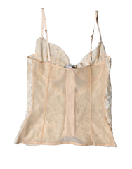 Dolce & Gabbana beiges Korsett aus floraler Spitze Dessous Unterwäsche