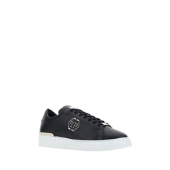 Philipp Plein Schwarze Low-Top-Sneaker aus Kalbsleder