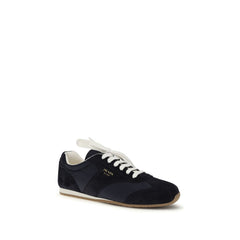 Prada Blue Calf Leather Bos Taurus Low Top Sneakers