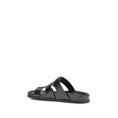 Valentino Garavani Schwarze Sandalen aus Kalbsleder Bos Taurus
