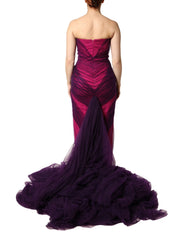 Dolce & Gabbana Pink Black Strapless Sheath Mermaid Dress