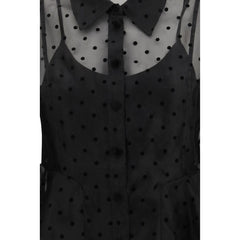 Ganni Black Recycled Polyester Pattern Shirt
