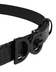 Dolce & Gabbana Herren Gürtel Schwarzes Exotisches Leder Logoschnalle