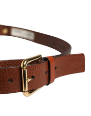 Dolce & Gabbana Herren Brauner Klassischer Ledergürtel mit Metallschnalle