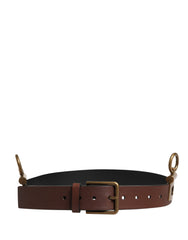 Dolce & Gabbana Herren Brauner Klassischer Ledergürtel mit Metallschnalle