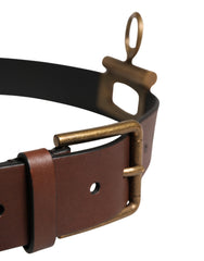Dolce & Gabbana Herren Brauner Klassischer Ledergürtel mit Metallschnalle