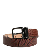 Dolce & Gabbana Herren brauner Ziegenleder Gürtel mit Metallschnalle