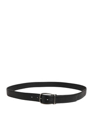 Dolce & Gabbana Herren Schwarzer Klassischer Ledergürtel mit Metallschnalle