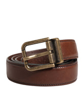 Dolce & Gabbana Herren Brauner Klassischer Ledergürtel mit Metallschnalle