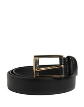 Dolce & Gabbana Herren Schwarzer Klassischer Ledergürtel mit Metallschnalle