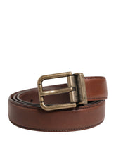 Dolce & Gabbana Herren Brauner Klassischer Ledergürtel mit Metallschnalle