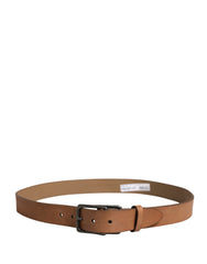 Dolce & Gabbana Herren brauner Ledergürtel mit klassischer Metallschnalle