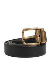 Dolce & Gabbana Heren Zwarte Klassieke Leren Riem met Metalen Gesp