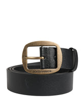Dolce & Gabbana Heren Zwarte Klassieke Leren Riem met Metalen Gesp