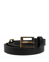 Dolce & Gabbana Heren Zwart Leder Klassieke Metalen Gesp Riem