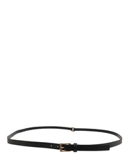 Dolce & Gabbana Herren Gürtel aus schwarzem Leder mit klassischer Metallschnalle