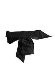 Dolce & Gabbana Schwarzer Seidensatin Schärpe Breiter Taillengürtel für Damen