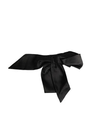 Dolce & Gabbana Schwarzer Seidensatin Schärpe Breiter Taillengürtel für Damen