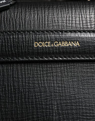 Dolce & Gabbana Schwarze Car Man Applikation Leder Weekender Tasche