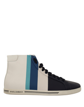 Dolce & Gabbana Mehrfarbige Mid-Top-Sneakers aus Leder