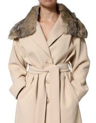 Dolce & Gabbana – Brauner Pelz-Schulterkragen-Halswickelschal