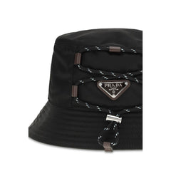Prada Fischerhut aus recyceltem schwarzem Polyamid
