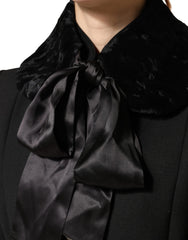 Dolce & Gabbana Schwarzer Lammfell-Halswärmer für Damen, Winterschal