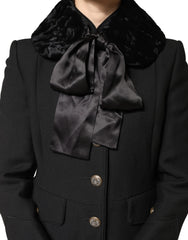 Dolce & Gabbana Schwarzer Lammfell-Halswärmer für Damen, Winterschal