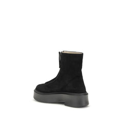 The Row Schwarze Kalbsleder-Schnürstiefel Bos Taurus