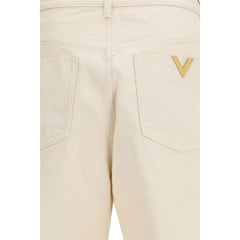 Valentino Garavani Beige Cotton Casual Pants