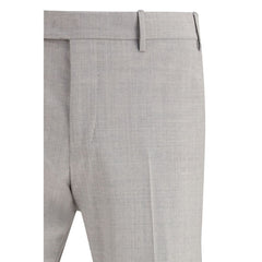 PT Torino Gray Wool Oves Aries Dress Pants