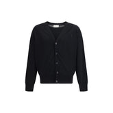 Ami Paris Schwarze Strickjacke aus Merinowolle