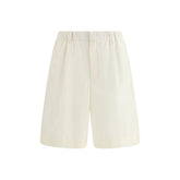 LAMINAR Beige Polyester Bermuda Shorts