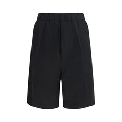 Laneus Black Viscose Bermuda Shorts