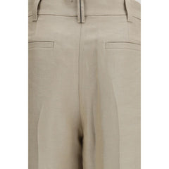 Brunello Cucinelli Beige Leinen-Freizeithose
