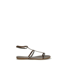 Pedro García Braune Kalbsleder-Riemchensandalen aus Bos Taurus