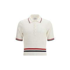 Thom Browne Weißes Baumwoll-Polohemd