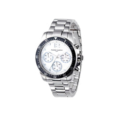 Pierre Cardin graue Edelstahl-Armbanduhr