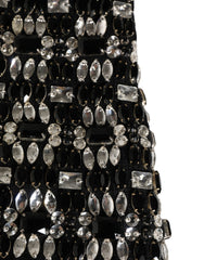 Dolce & Gabbana Schwarze Sturmhaube aus Wolle mit Kristallverzierung