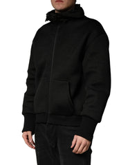 Dolce & Gabbana Herren Schwarze Bomberjacke mit Kapuze und durchgehendem Reißverschluss
