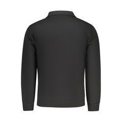 Superga „Schwarzes Herren-Sweatshirt aus Baumwolle mit halbem Reißverschluss und Taschen“