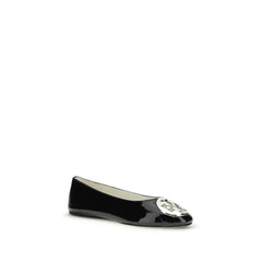 Tory Burch Schwarze Ballerinas aus Kalbsleder vom Hausrind
