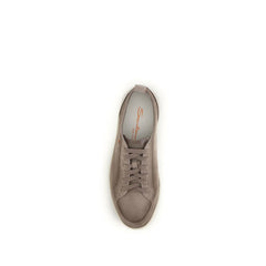 Santoni Beige Kalbsleder Bos Taurus Low Top Sneakers