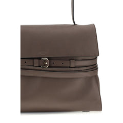 Moschino Brown Calf Leather Bos Taurus Handbag