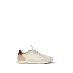 Brunello Cucinelli Beige Calf Leather Bos Taurus Sneakers