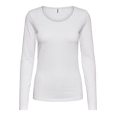 Alleen wit katoenen T-shirt met lange mouwen