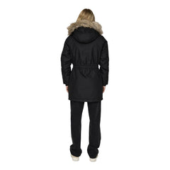 Nur schwarzer Polyesterparka
