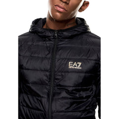 EA7 Emporio Armani Bicolor Polyamid-Jacke in voller Länge