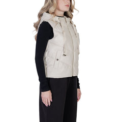 Morgan De Toi Ärmellose Jacke aus cremefarbenem Polyethylen