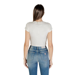 Calvin Klein Jeans Cremefarbenes Baumwoll-T-Shirt